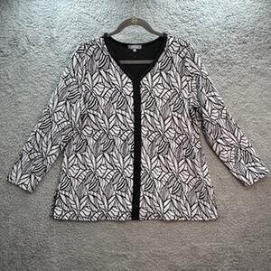 Habitat‎ Clothes to Live In Women's Medium Black White Top V-Neck Comfort